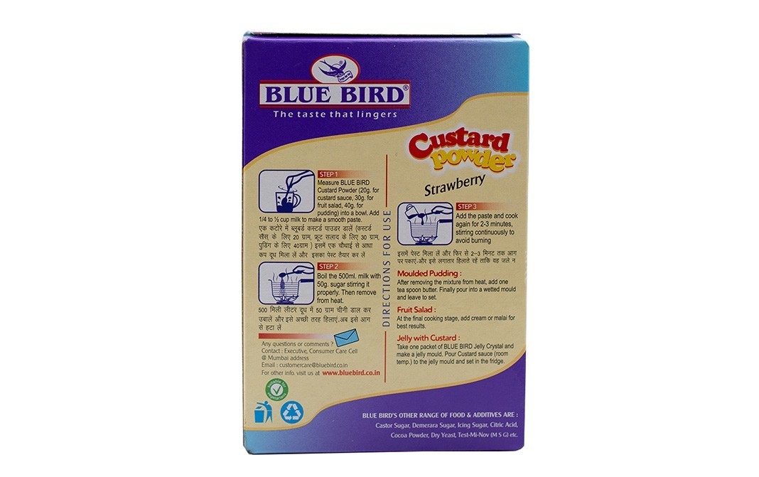 Blue Bird Custard Powder, Strawberry Flavoured    Box  100 grams